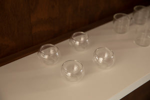 Double-walled glass tea cups