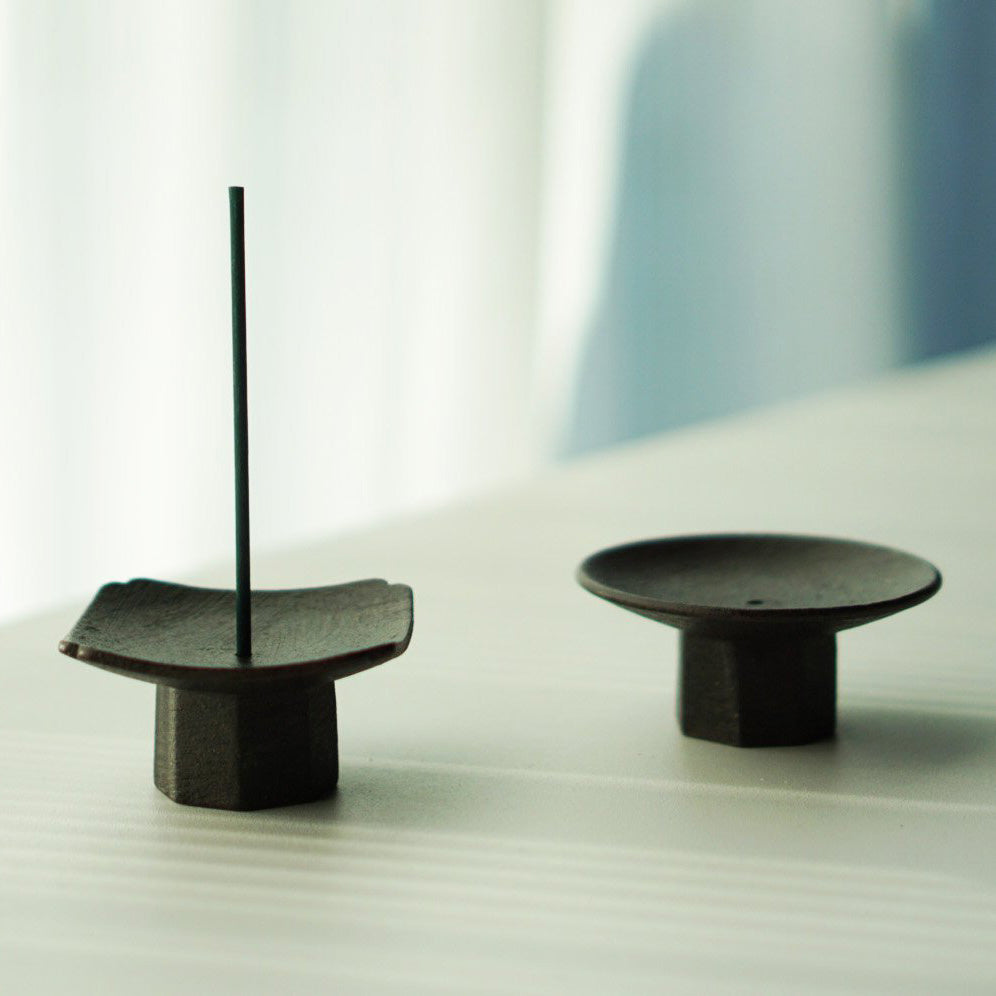 Black Clay Incense Holder